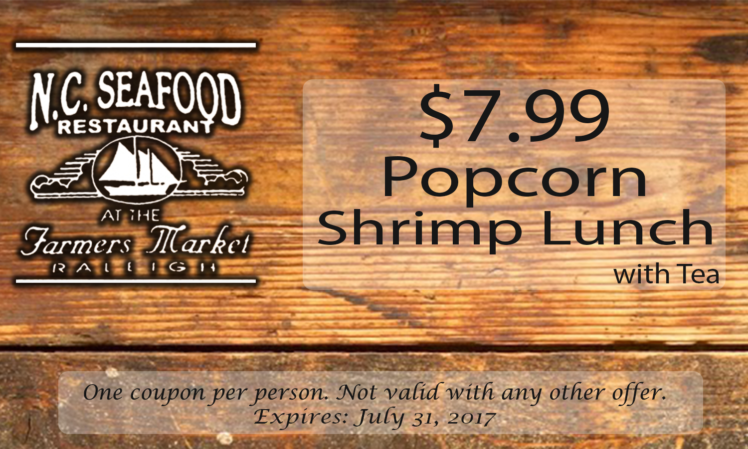 Seafood restaurant coupons