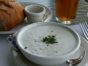 Clam Chowder at Raleigh calabash seafood restaurant