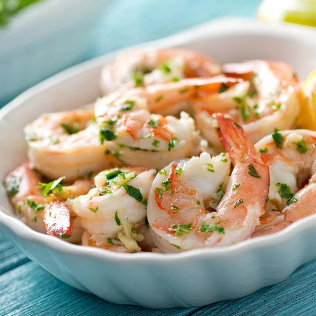 bowl of shrimp scampi at thanksgiving