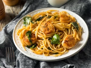 Seared Scallop Pasta With Burst Tomatoes and Herbs