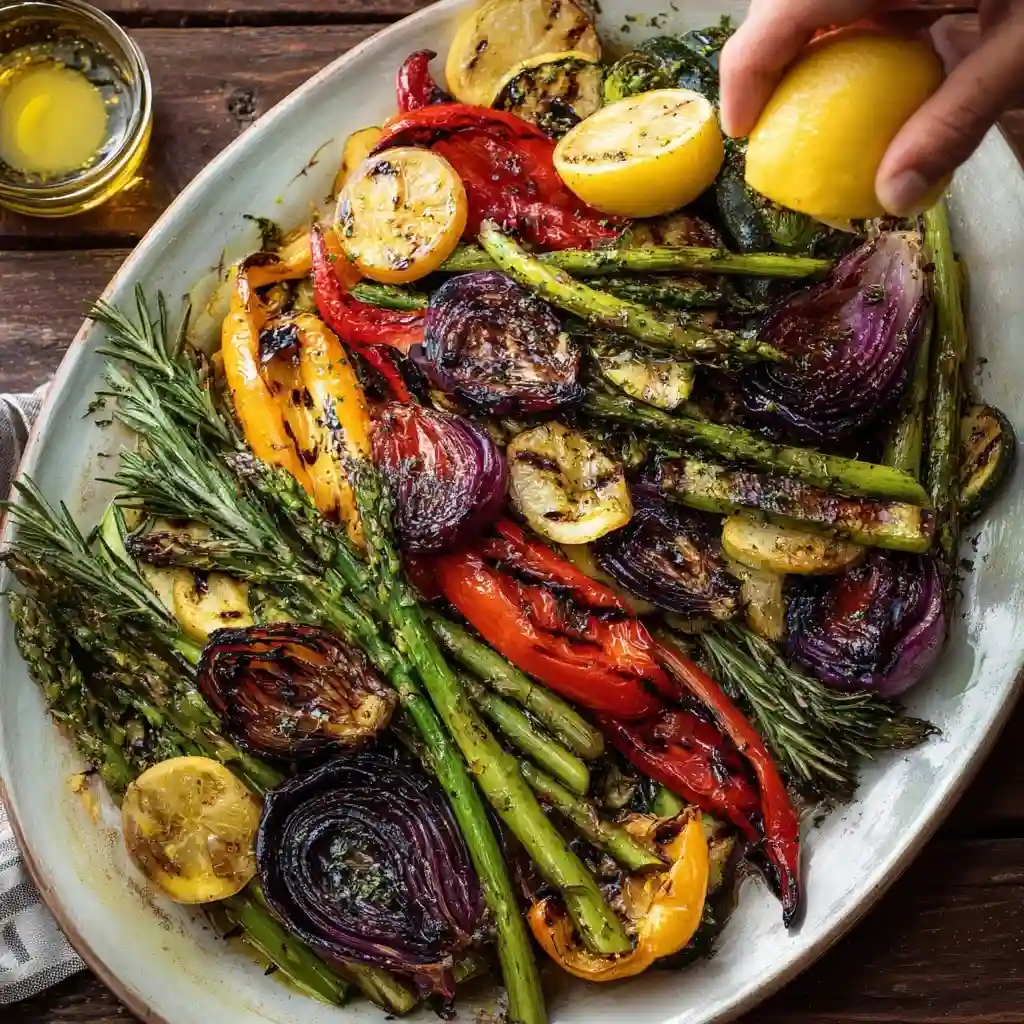 grilled vegetable platter for seafood