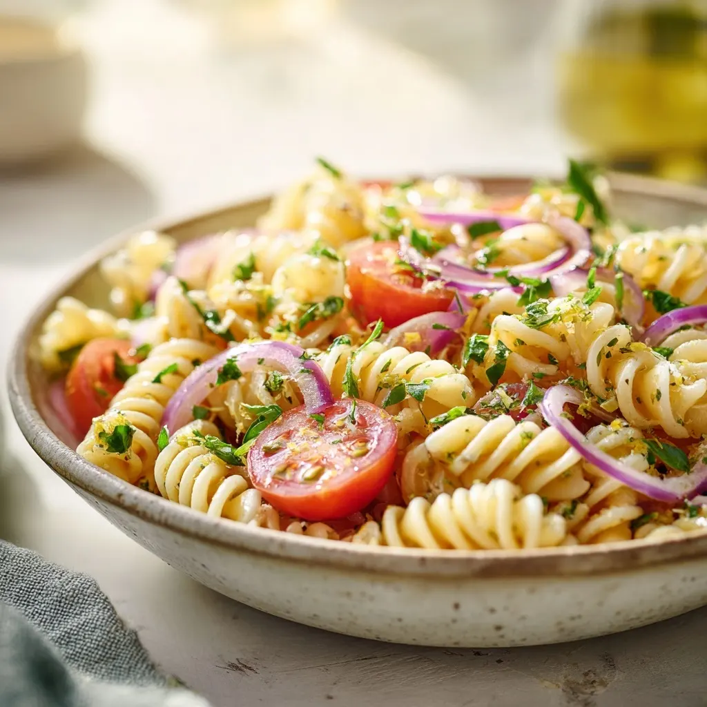 pasta salad for a seafood platter