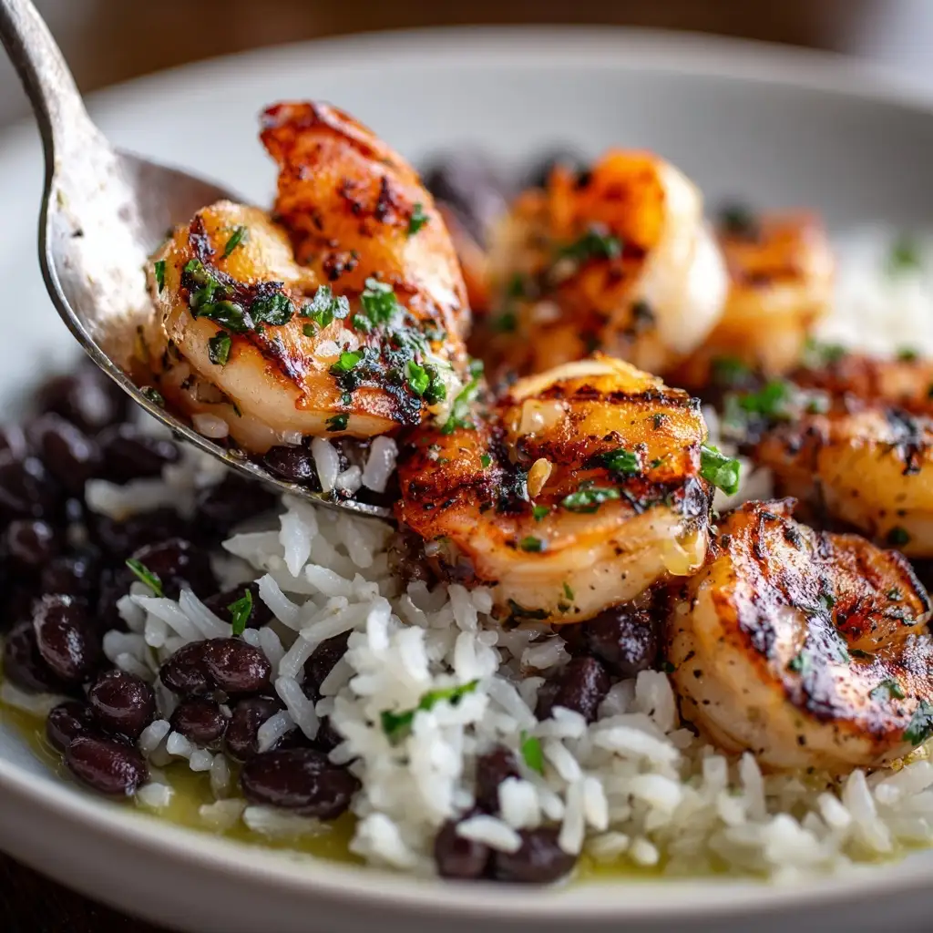 rice and black bean side for grilled shrimp