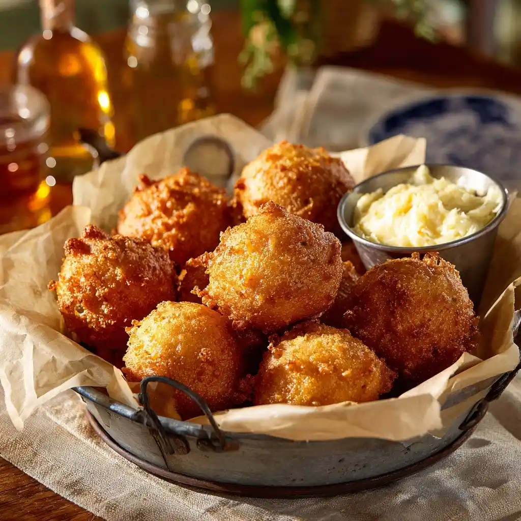 hushpuppy side for a seafood platter