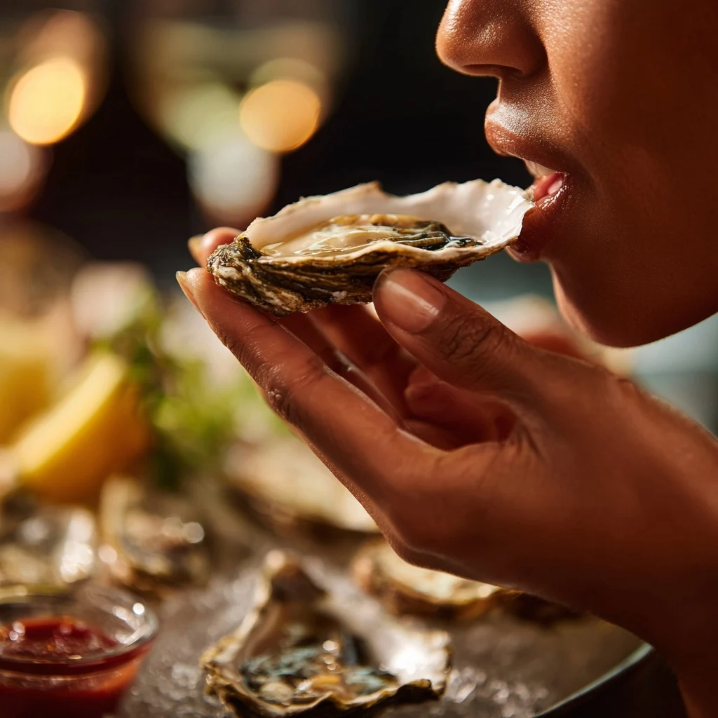 eating oysters on the shell