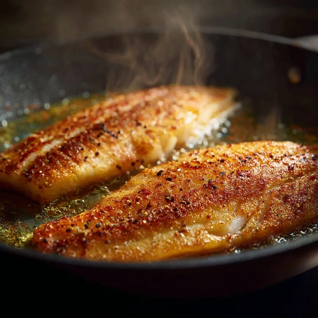 seasoned fish pan-fried