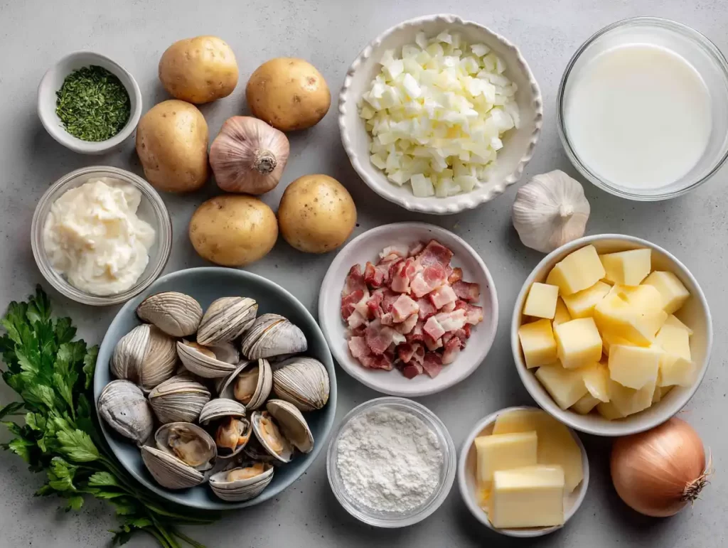 ingredients for new england clam chowder