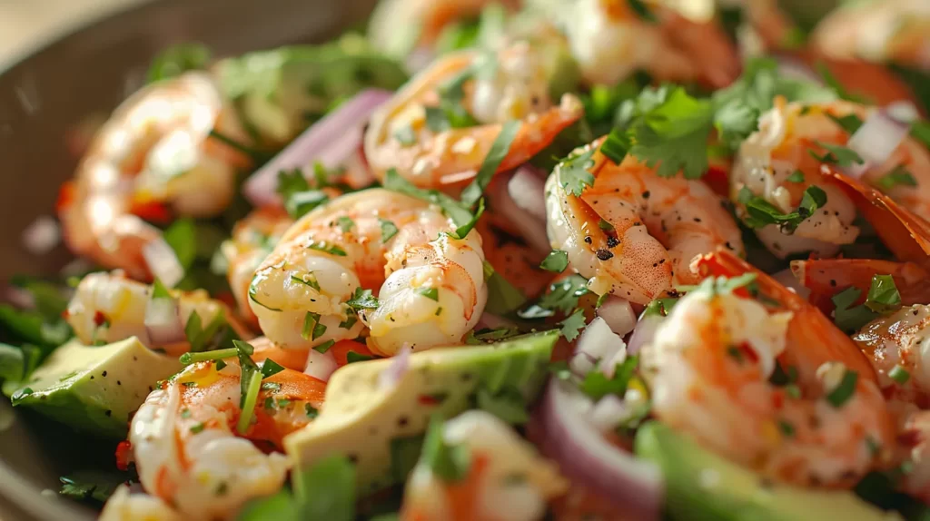 Shrimp and avocado salad