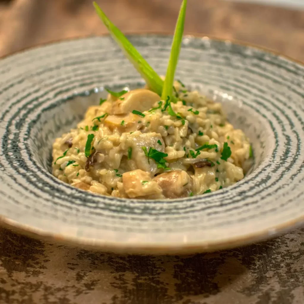 creamy risotto in a bowl 