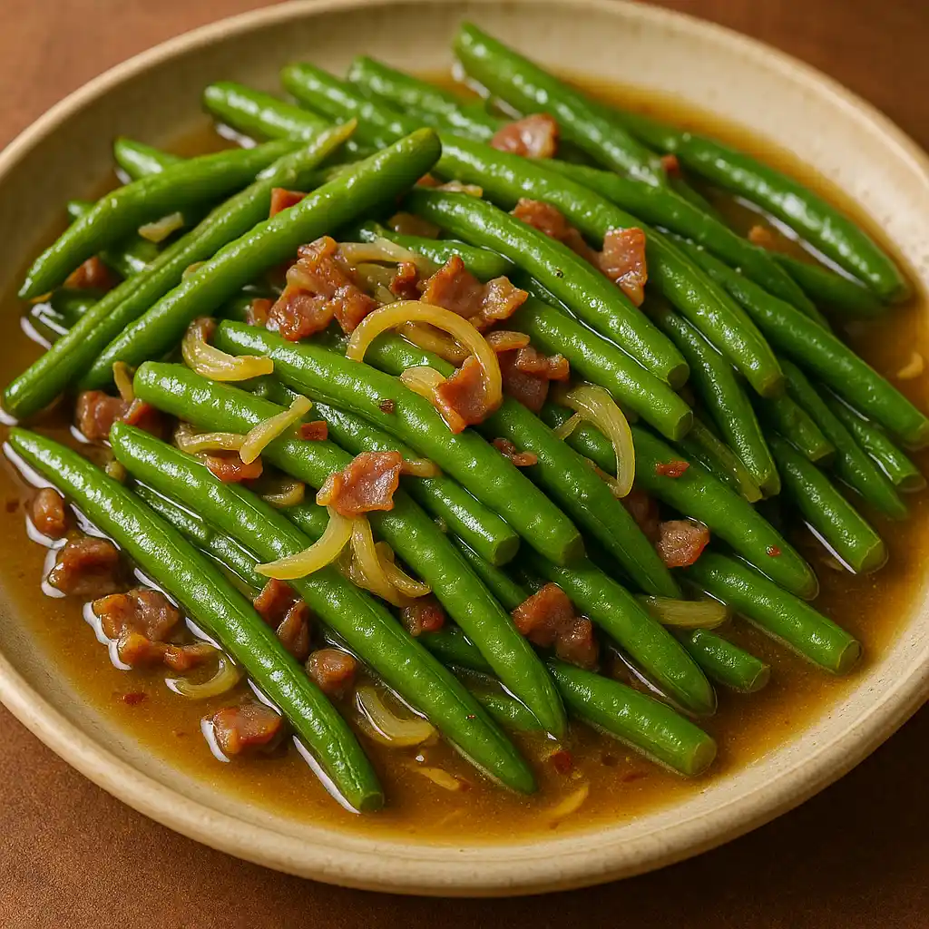 salmon cake green bean bacon sides by chef john